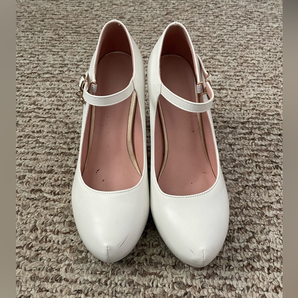 White Mary-Janes